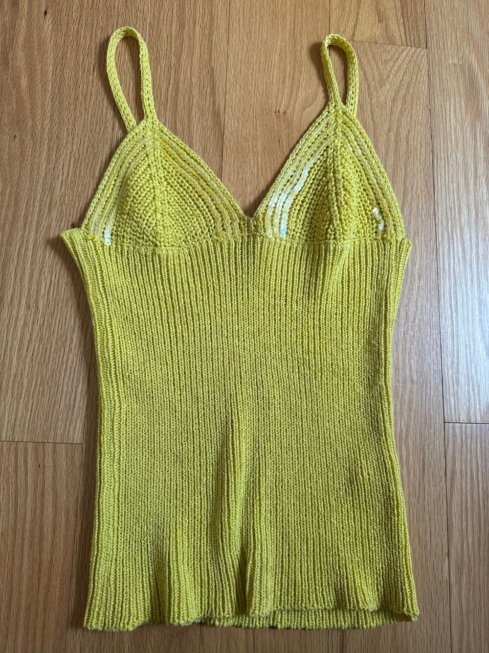 Italian Yellow Knit Sequin Tank